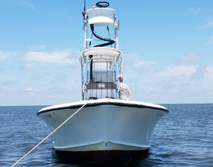 Speck-Tackler front view in Pamlico Sound.